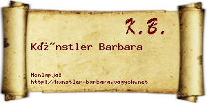 Künstler Barbara névjegykártya