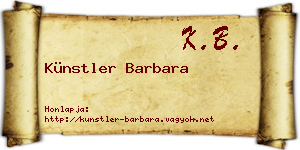 Künstler Barbara névjegykártya